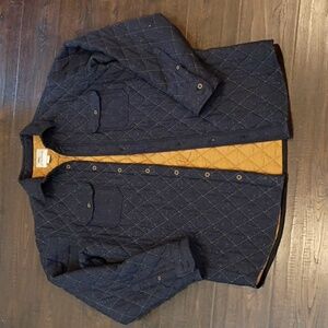 Farmer's Market Jacket Barn Coat Quilted Navy Blue Bob Timberlake Women's Size L